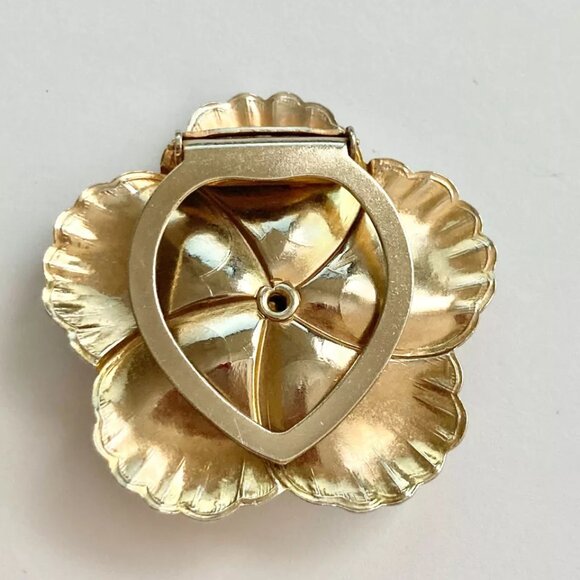 Vintage Rhea Williamson's Flower Pin by Liebo Lieba Scarf Dress Clip Signed USA - Picture 5 of 8